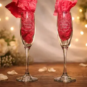 Personalized Champagne Flute Gift Set – Custom Engraved Glassware